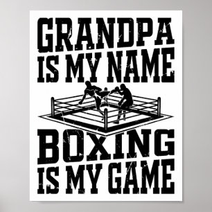 Poster Boxing Fighter Boxing Grandpa Est Mon Nom Boxing E
