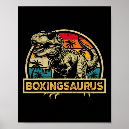 Poster Boxingsaurus T Rex Dinosaur Boxe Saurus Famille M (Devant)