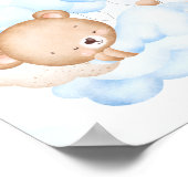 Poster Boy Blue Bear Baby shower Favoriser Signal (Coin)