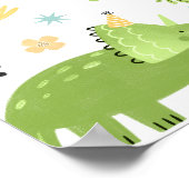 Poster Boy Blue Dinosaur fête d'anniversaire Bienvenue (Coin)