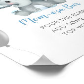 Poster Boy Elephant Baby shower d'aquarelle Momosa Bar (Coin)