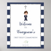 Poster Boy First Communicon welcome sign (Devant)