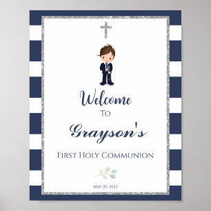 Poster Boy First Communicon welcome sign