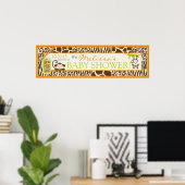 Poster Boy Jungle Monkey Baby shower Safari Bannière (Bureau à domicile)