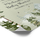 Poster Boy Pine Tree Forest Mountain Baby shower Bienvenu (Coin)