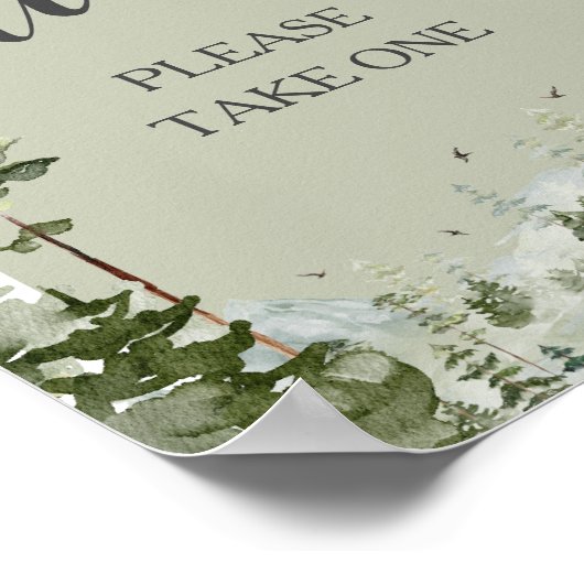 Poster Boy Pine Tree Forest Mountain Baby shower Faveurs (Coin)