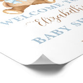 Poster Boy Teddy Bear Boho Blue Floral Pampas Bienvenue (Coin)