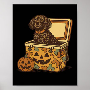 Poster Boykin Spaniel Dans Camo Glacière Citrouille Chass