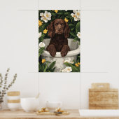 Poster Boykin Spaniel In Bathtub Poster, Funny Dog (Cuisine)