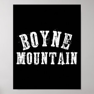 Poster Boyne Mountain Rustic Bold Artisan Grungy Ski