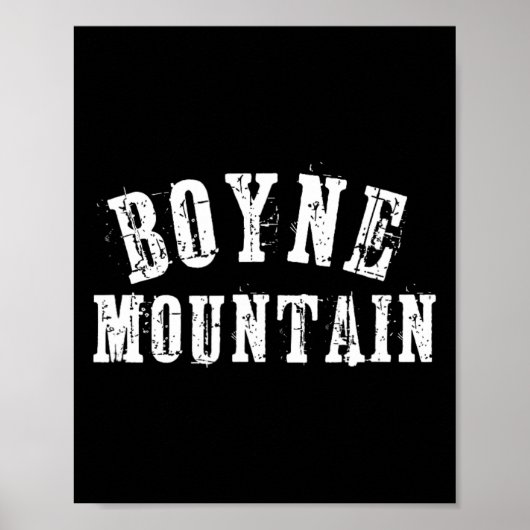 Poster Boyne Mountain Rustic Bold Artisan Grungy Ski (Devant)
