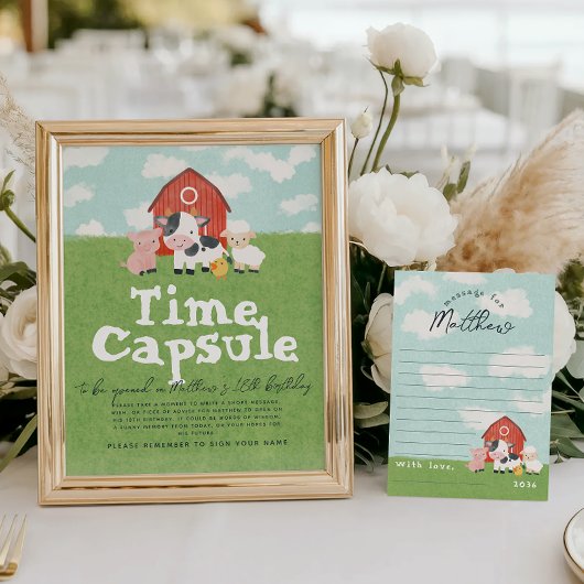 Poster Boys 1st Farm Birthday Time Casule