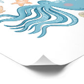 Poster Boys Blue Ocean Under the Sea Baby shower Bienvenu (Coin)