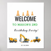 Poster Boys Construction Birthday Party Theme (Devant)