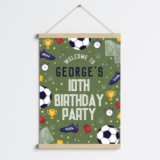 Poster Boys Sports Soccer Birthday Welcome Sign