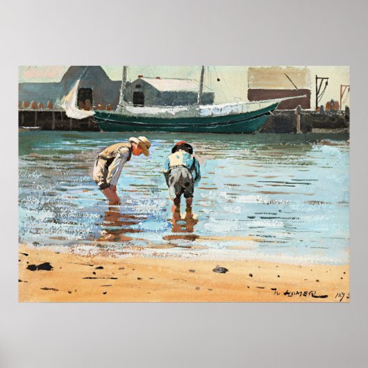 Poster Boys Wading, célèbre oeuvre de Winslow Homer (Devant)