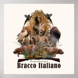 Poster Bracco italiano tapisserie fausse toile imprimé ac