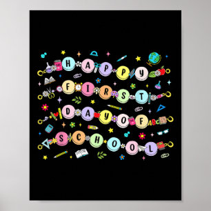 Poster Bracelet Bon Premier Jour D'école Retour À L'école
