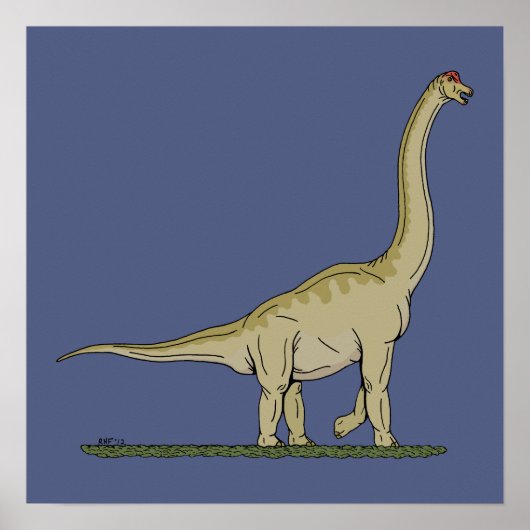 Poster Brachiosaure dinosaure jurassique (Devant)