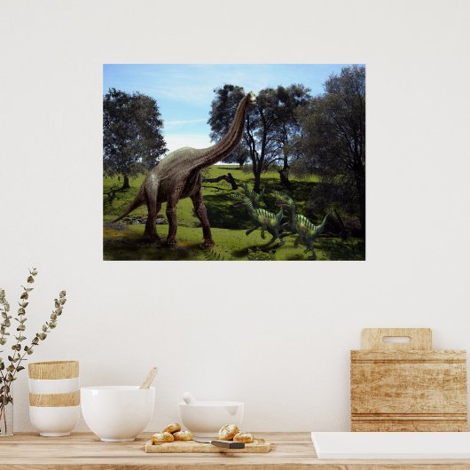 Poster ~ Brachiosaurus attaqués par des vélocirapt (Cuisine)
