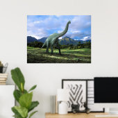 Poster ~ Brachiosaurus Dinosaure Dans Le pré (Bureau à domicile)