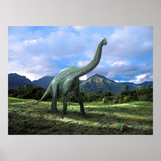 Poster ~ Brachiosaurus Dinosaure Dans Le pré (Devant)