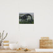 Poster Brachiosaurus dinosaure mangeant fougère - rendu 3 (Cuisine)