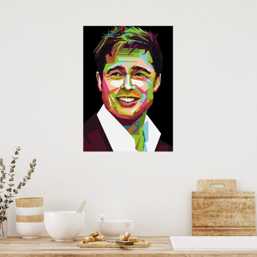 Poster Brad pitt wpap art (Cuisine)