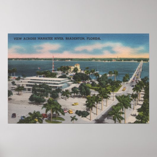 Poster Bradenton, Floride - Vue Sur Manatee River (Devant)