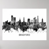 Poster Bradford England Skyline BW (Devant)