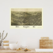Poster Bradford, PA Carte panoramique - 1895 (Cuisine)