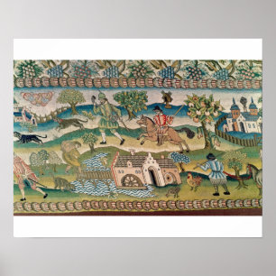 Poster Bradford Table Carpet, détail des scènes de l rura