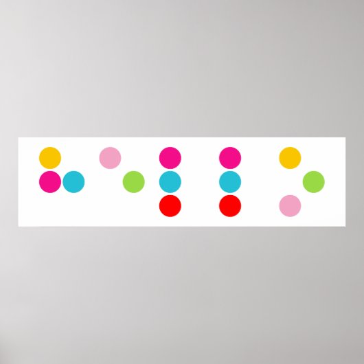Poster Braille aveugle alphabet lettres bonjour texte (Devant)