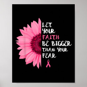 Poster Braille Cancer Awareness Month Flower Pink Ribbon