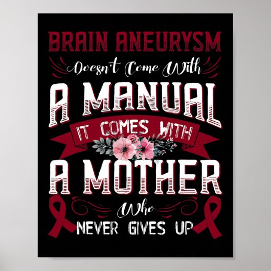 Poster Brain Aneurysm Doesn't Come With A Manual It Comes (Devant)