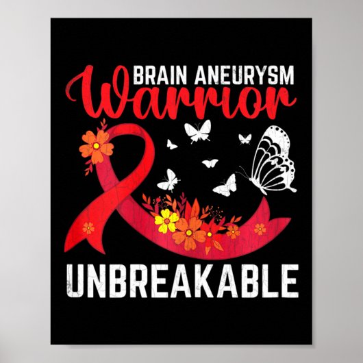 Poster Brain Aneurysm Warrior Unbreakable Surgery Awarene (Devant)