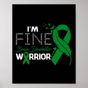 Poster Brain Handicap Guerrier Je suis beau Plumes Disab