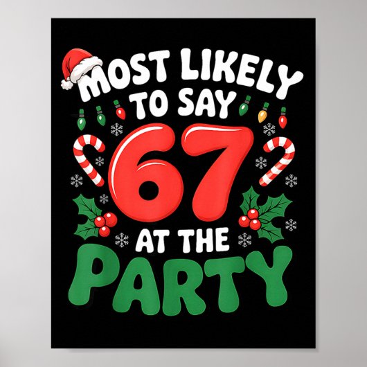 Poster Brainrot Funny Xmas 67 Meme Christmas Most Likely (Devant)
