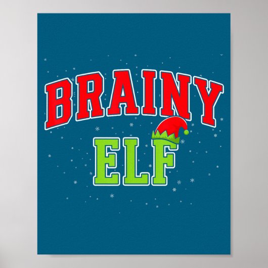 Poster Brainy Elf Christmas Family Matching Group Xmas  (Devant)
