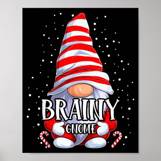 Poster Brainy Gnome Christmas Pajamas Matching Family Gro (Devant)
