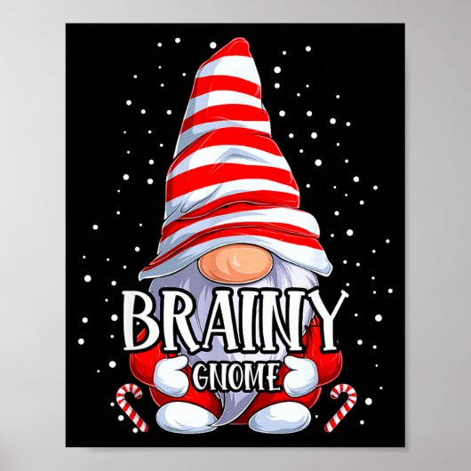 Poster Brainy Gnome Christmas Pajamas Matching Family Gro (Devant)