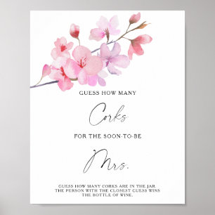 Poster Branch Sakura - Devinez combien de bouchons