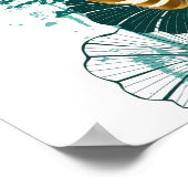 Poster Branch with Golden Leaves Ginko Biloba (Coin)