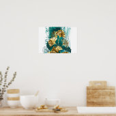 Poster Branch with Golden Leaves Ginko Biloba (Cuisine)