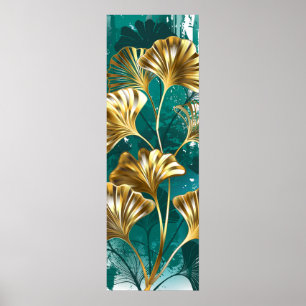 Poster Branch with Golden Leaves Ginko Biloba