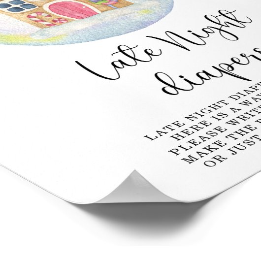 Poster Branche à feuillage persistant - Late nuit couches (Coin)