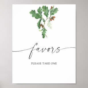 Poster Branche Acorn - faveurs de la mariée s'il vous pla