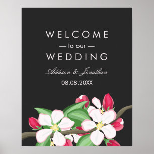 Poster Branche Apple Blossom   Bienvenue à Notre Mariage