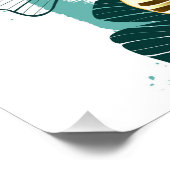 Poster Branche avec Feuilles d'or Ginko Biloba (Coin)