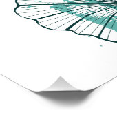 Poster Branche avec Feuilles d'or Ginko Biloba (Coin)